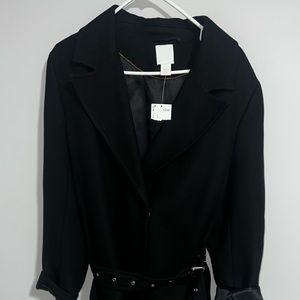 NWT black trench coat with belt